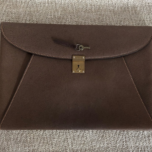 Gucci Dark Brown Leather Briefcase - Picture 1 of 14